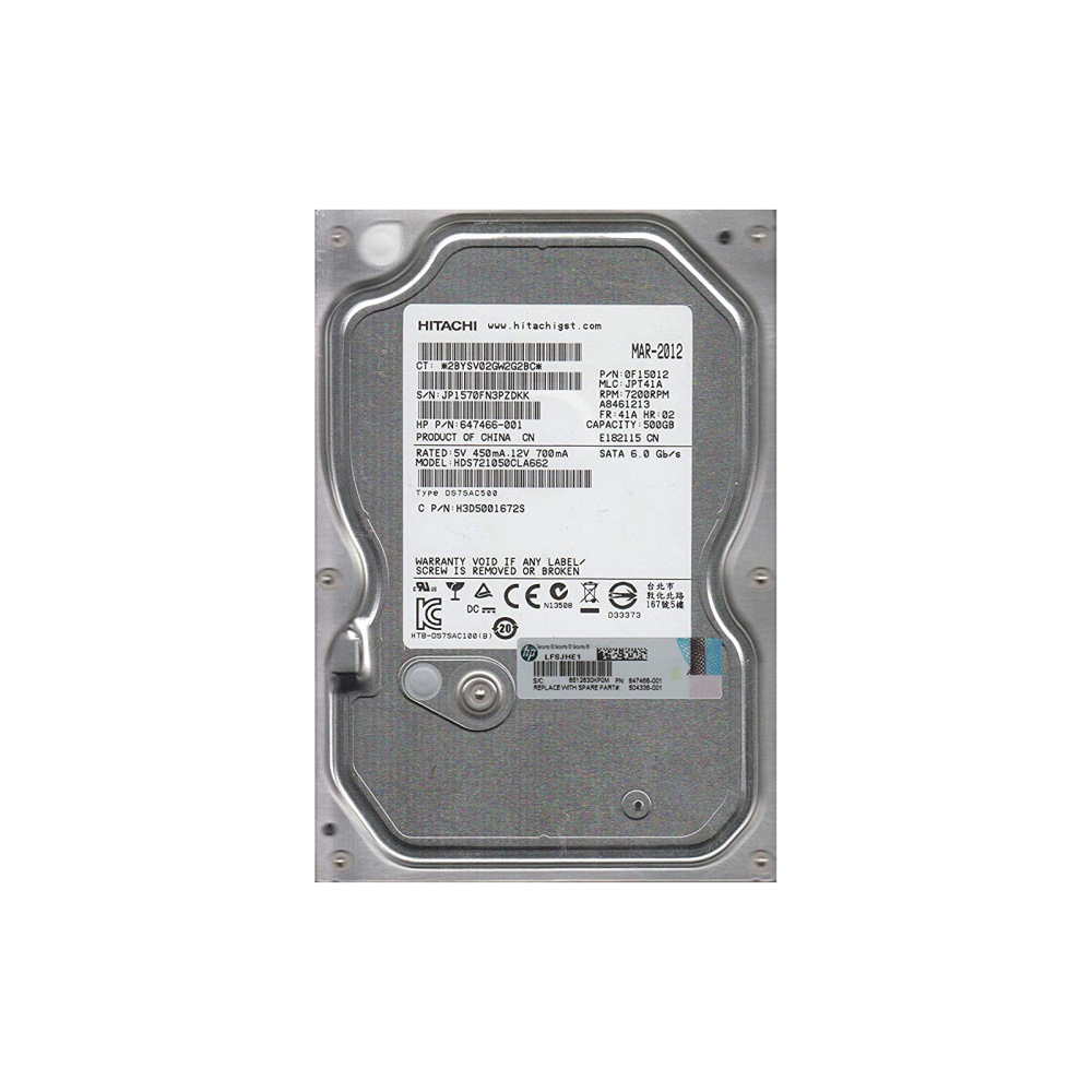 Накопичувач HDD SATA 500GB Hitachi (HGST) 7K1000.C 7200rpm 16MB (HDS721050CLA662, 0F15629) Refurbish