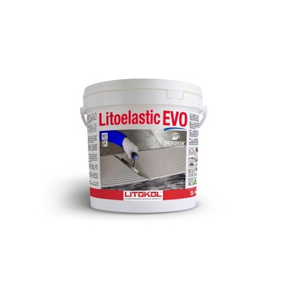 Двухкомпонентный реактивный полиуретановый клей Litokol LITOELASTIC EVO 5 кг белый (LLEVO0005)