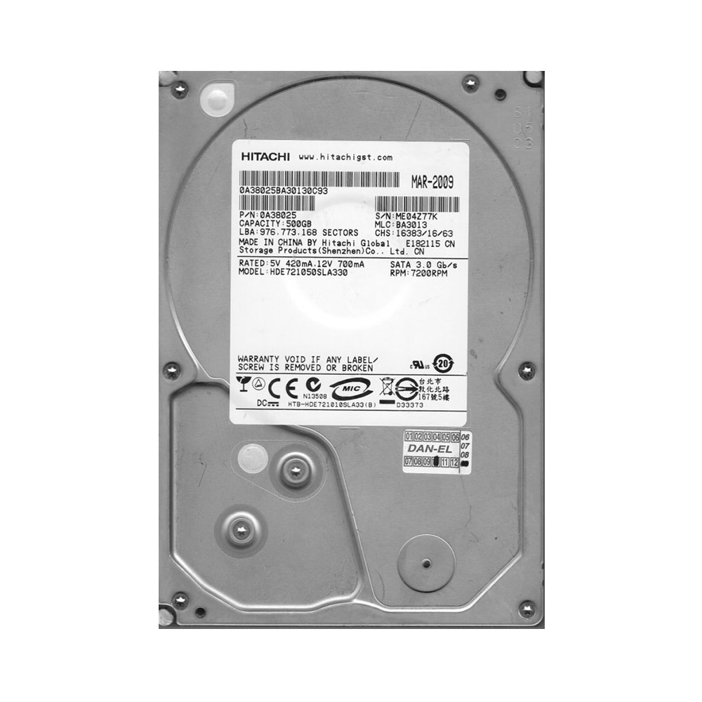 Накопичувач HDD SATA 500GB Hitachi Deskstar E7K1000 7200rpm 32MB (HDE721050SLA330) Refurbished