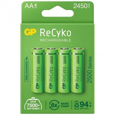 Аккумуляторы GP Recyko 2500 (GP250AAHC-2EB4) AA/HR06 NI-MH 2450 mAh BL 4 шт