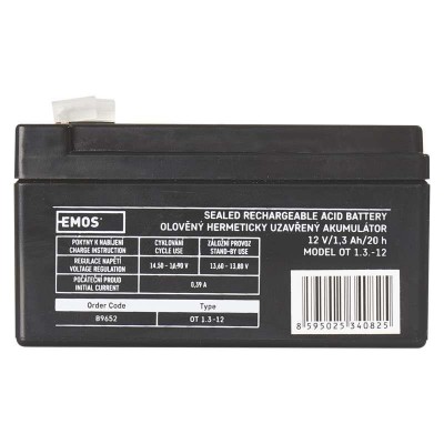 Аккумуляторная батарея Emos B9652 12V 1.3AH (FAST.4.7 MM) AGM