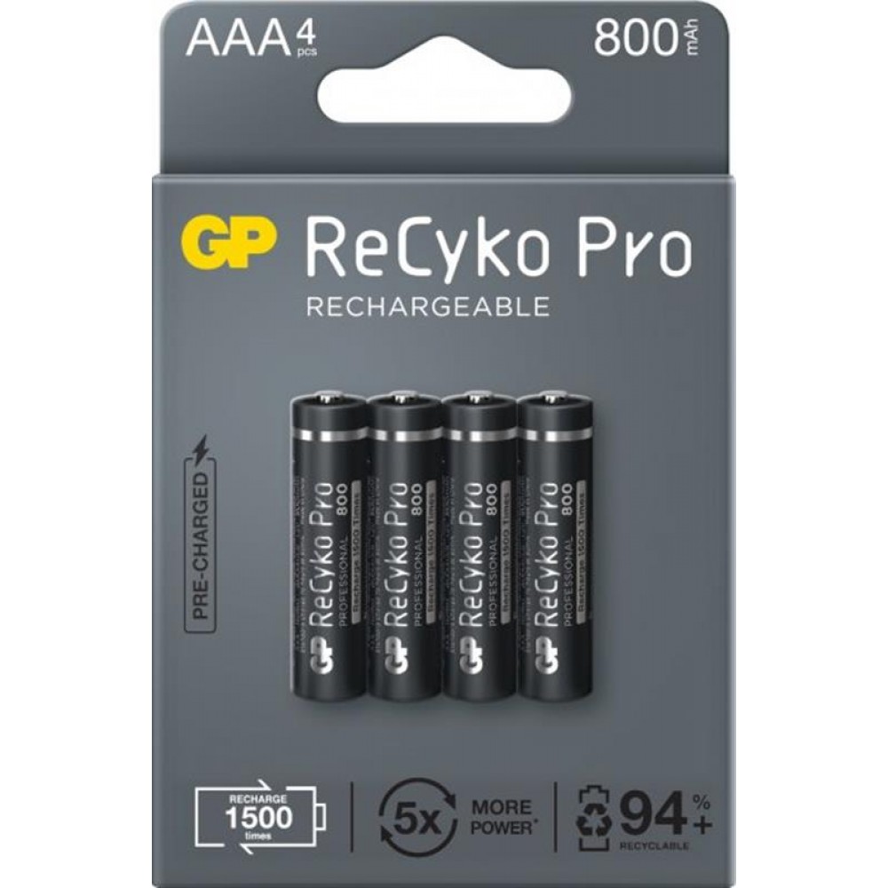 Акумулятори GP Recyko Pro 800 AAA/HR03 NI-MH 800mAh BL 4 шт