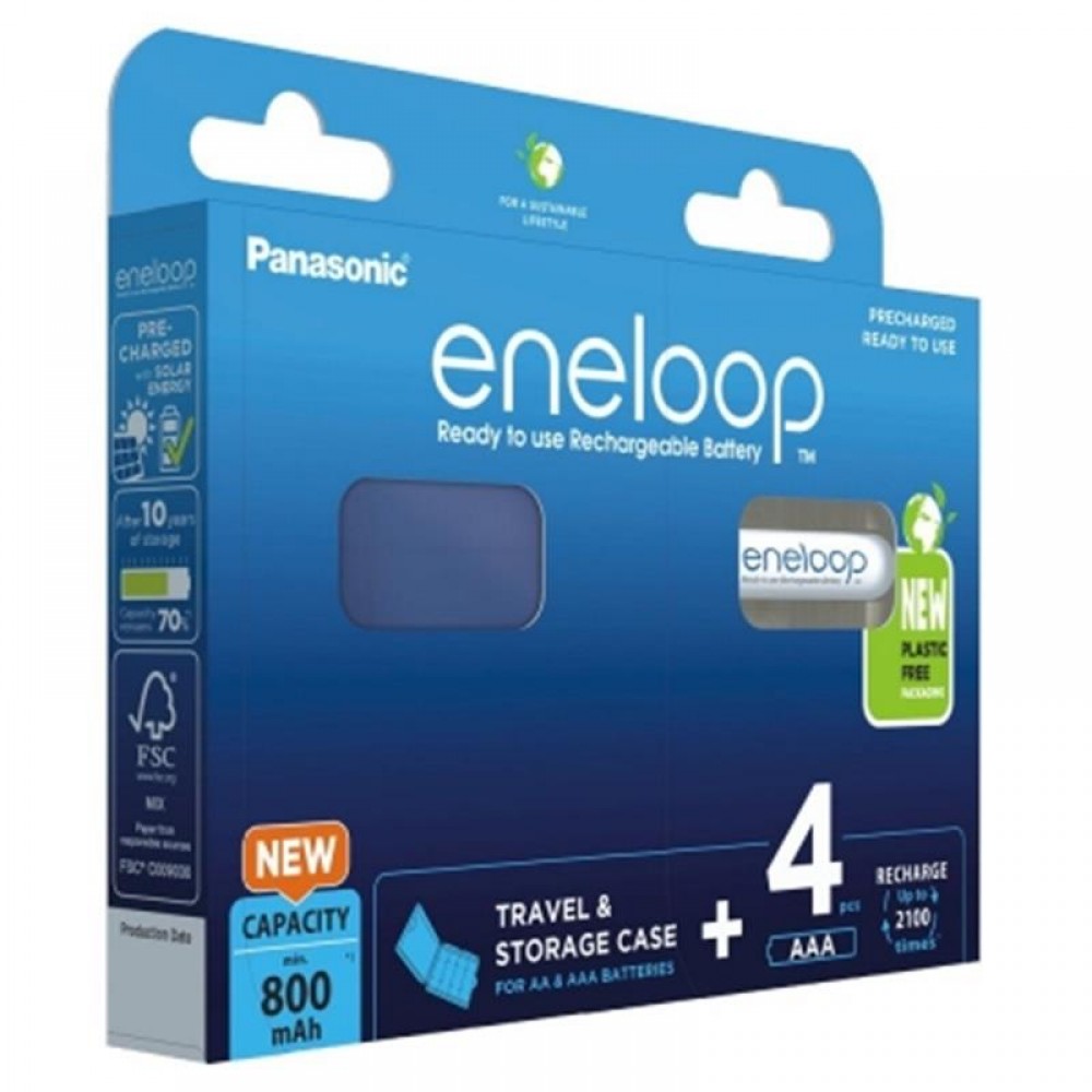 Акумулятори Panasonic Eneloop AAA NI-MH 800 mAh BL 4 шт+case