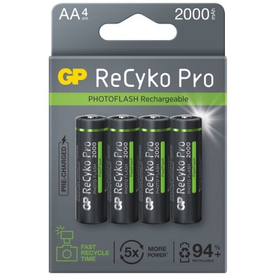 Акумулятори GP Recyko+ Pro Photo Flash 2000 (GP210AAHCF-2APCEB4) AA/HR06 NI-MH 2000 mAh BL 4 шт