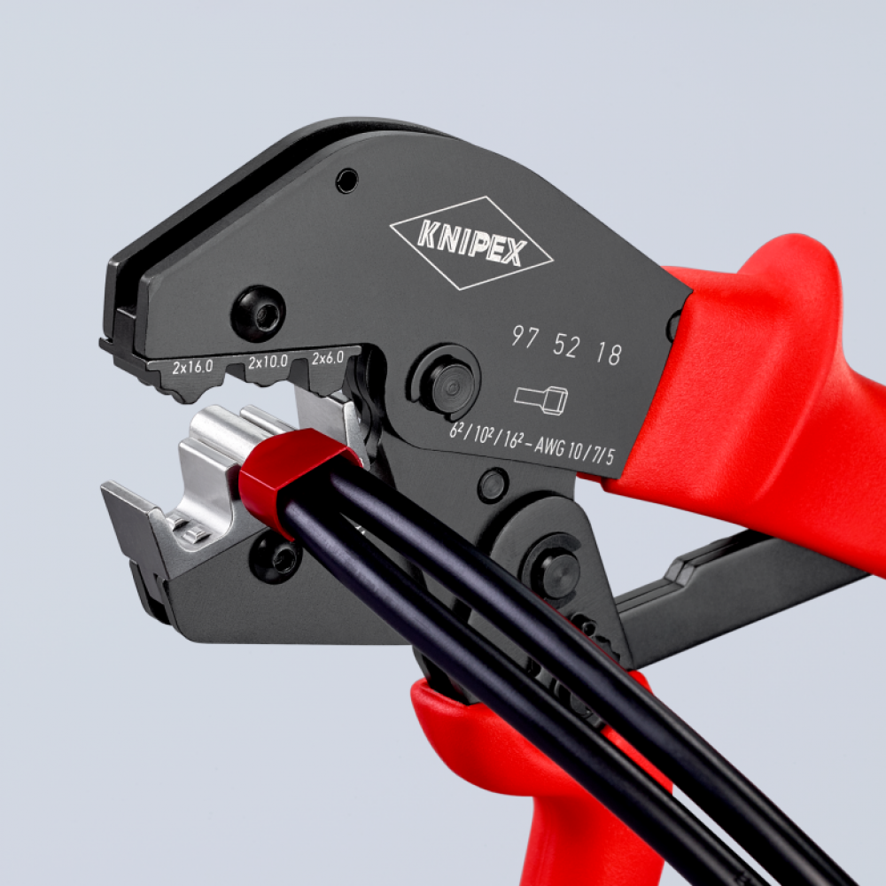 Пресс-клещи Knipex для опрессвки кабельных наконечников (0,25-6,0 мм²), L-250 мм (97 52 18)