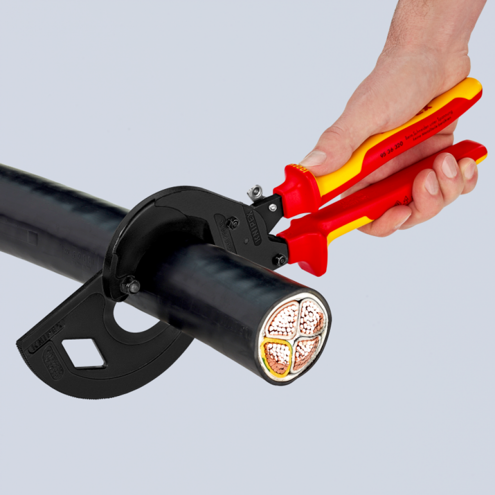 Ножницы для резки кабелей Knipex VDE (с рычажным механизмом), 320 мм (95 36 320)