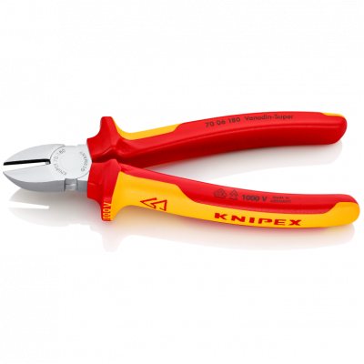 Кусачки бічні Knipex VDE (хромовані), 180 мм (70 06 180)