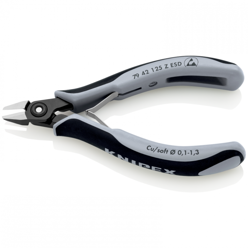 Прецизійні кусачки бокові Knipex ESD для електроніки (антистатичні), 125 мм (79 42 125 Z ESD)