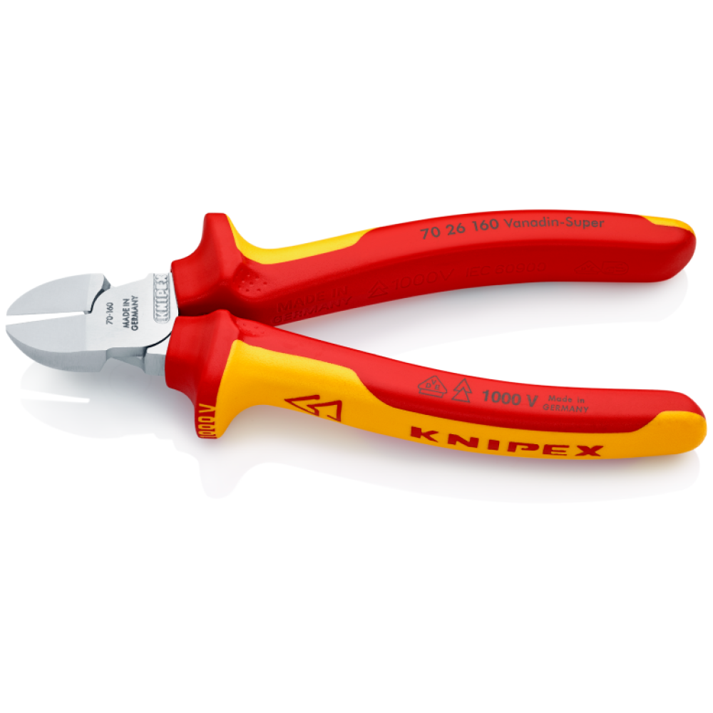 Кусачки бічні Knipex VDE (хромовані), 160 мм (70 26 160)