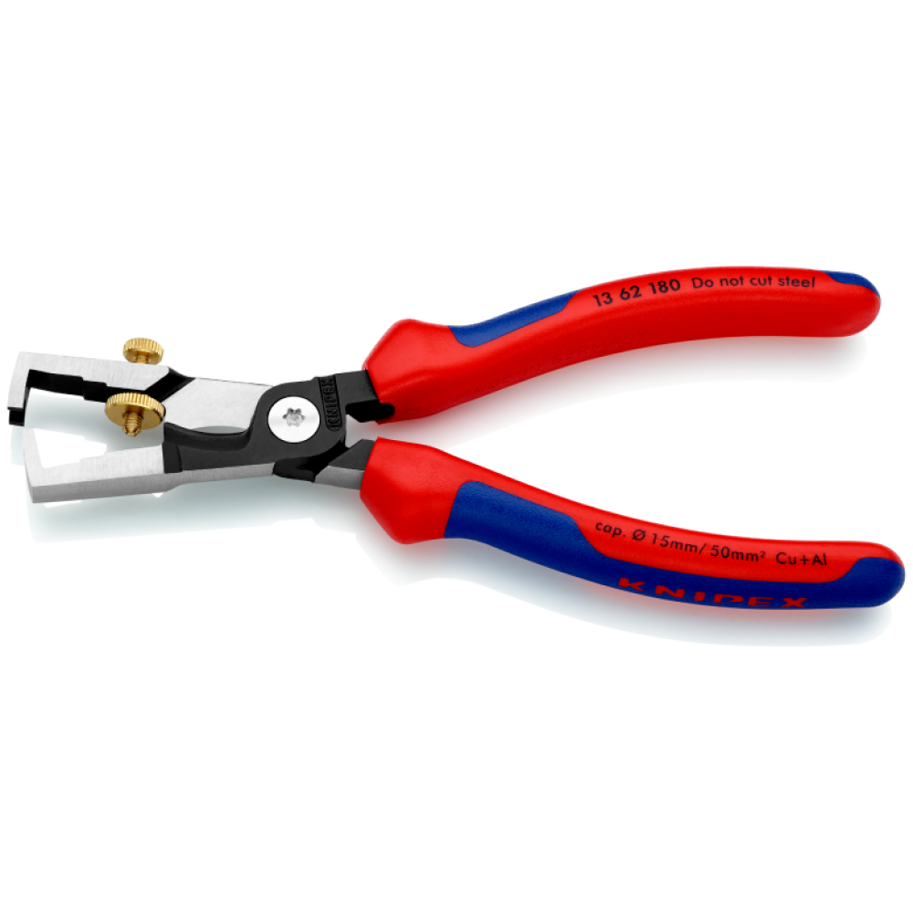 Клещи Knipex с накатанной головкой и контргайкой для удаления изоляции, с резаком StriX (13 62 180)