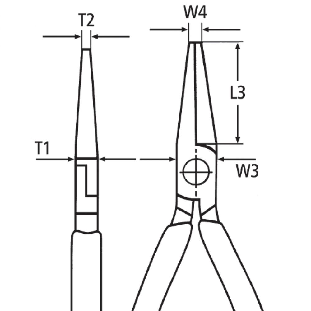 Плоские круглогубцы Knipex с режущими кромками (хромированные), 200 мм (25 15 200)