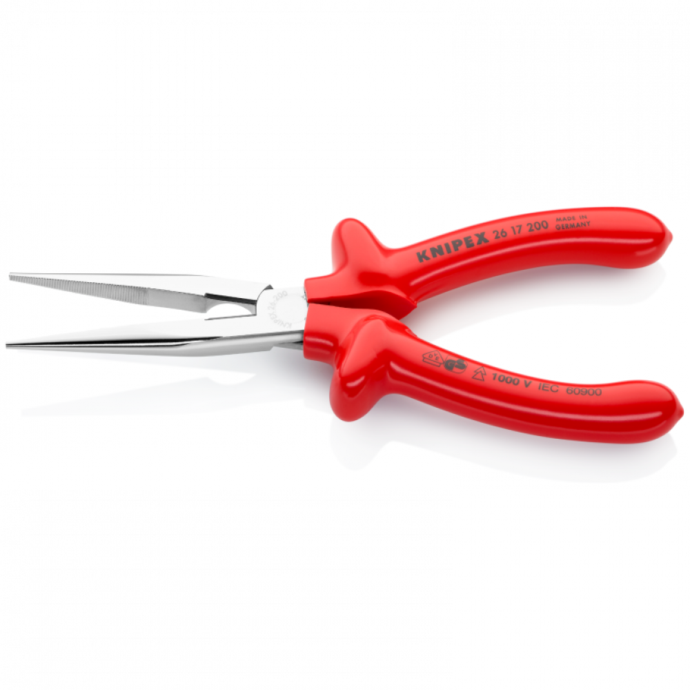 Плоскі круглогубці Knipex з ріжучими кромками, 200 мм (26 17 200)