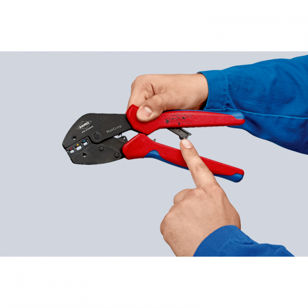 Клещи обжимные Knipex со сменными матрицами MultiCrimp® вороненые, 250 мм (97 33 01)