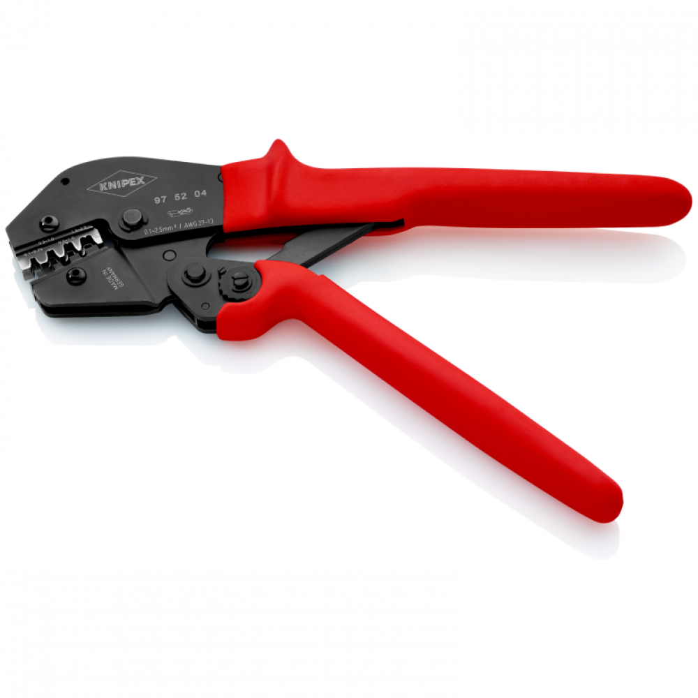 Клещи зажимные Knipex для опрессовки, 2,8 + 4,8 мм ширина штекеров (97 52 04)