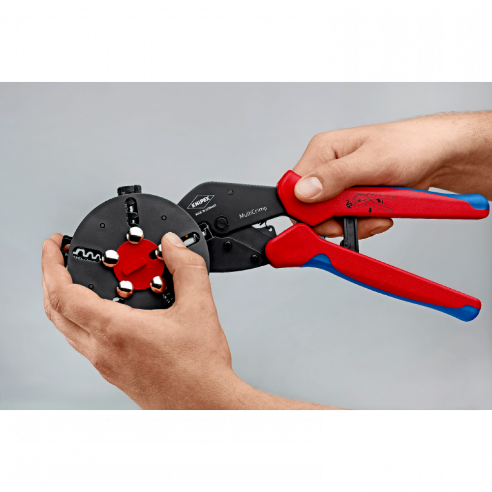 Клещи обжимные Knipex со сменными матрицами MultiCrimp® вороненые, 250 мм (97 33 01)