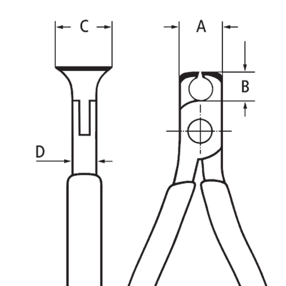 Кусачки торцевые Knipex для электроники, 115 мм (64 02 115)