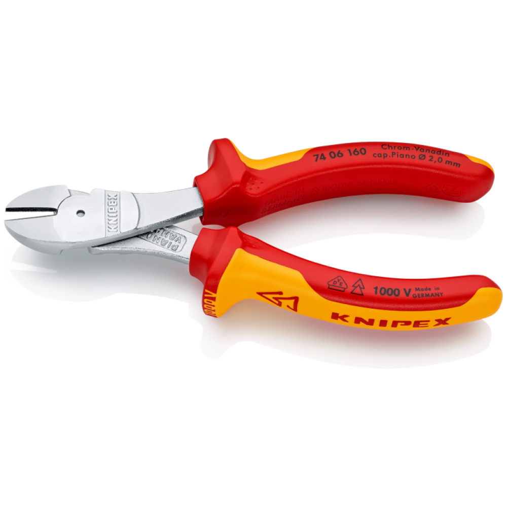 Кусачки бокові Knipex VDE особливої потужності, 160 мм (74 06 160)