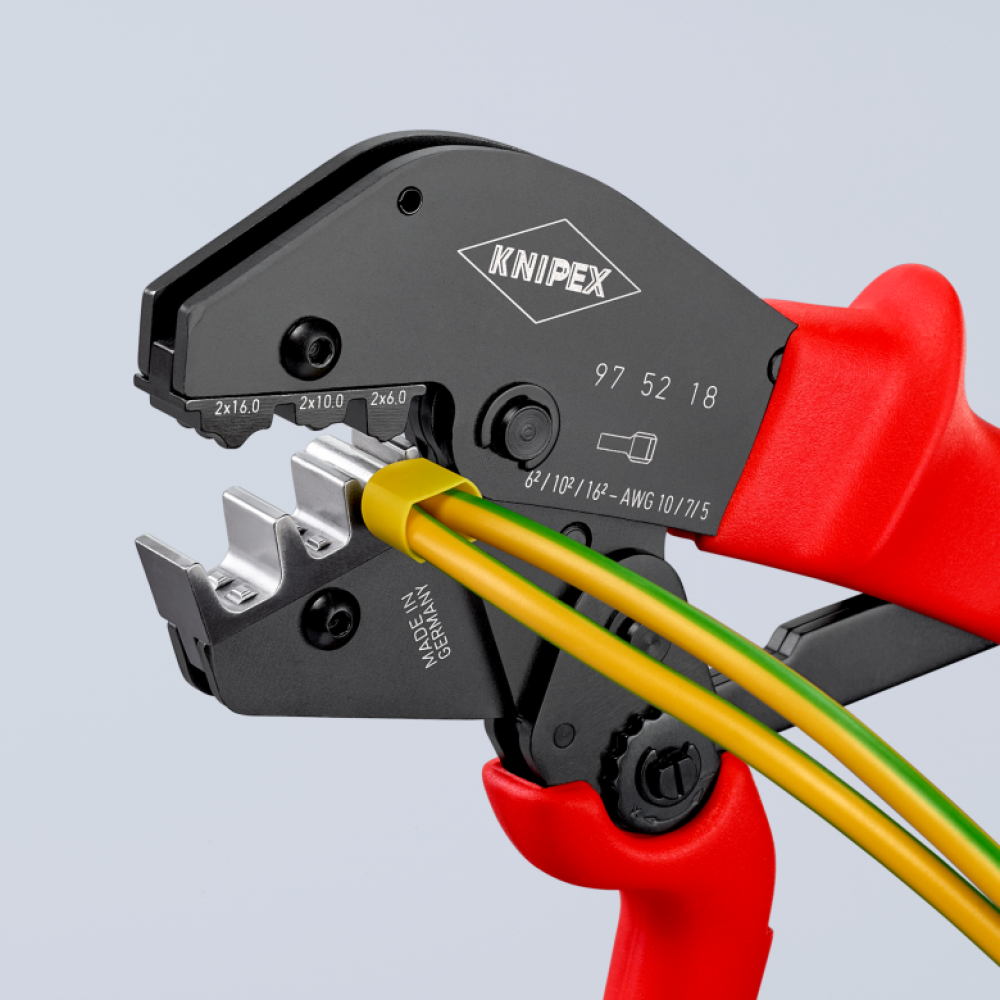 Пресс-клещи Knipex для опрессвки кабельных наконечников (0,25-6,0 мм²), L-250 мм (97 52 18)