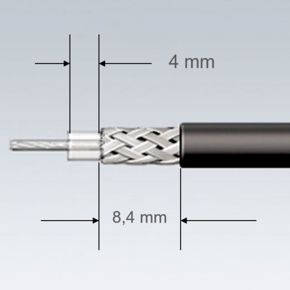 Стриппер Knipex для зняття ізоляції з коаксіальних кабелів, 105 мм (16 60 05 SB)