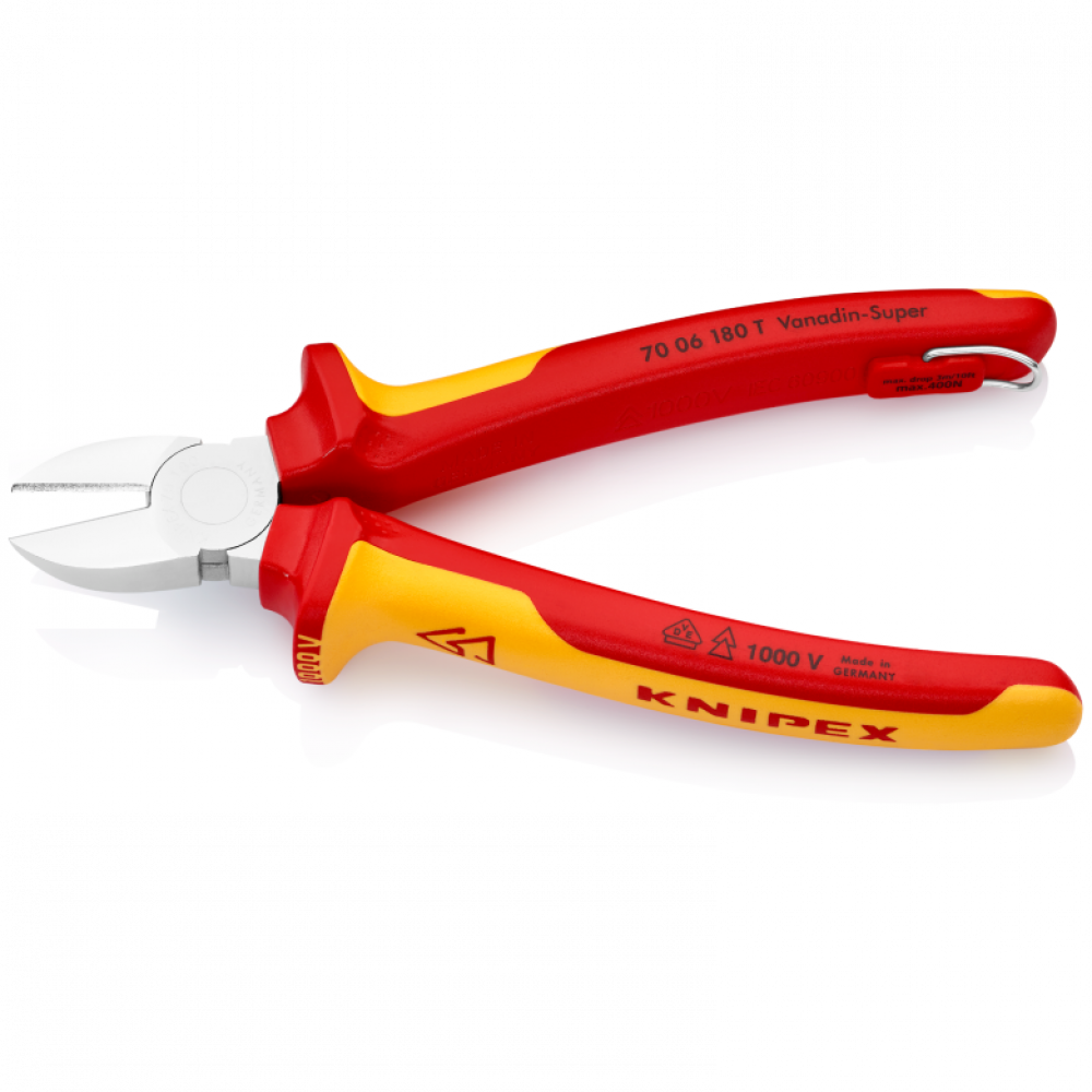 Кусачки боковые Knipex диэлектрические 180 мм особой мощности (70 06 180T)