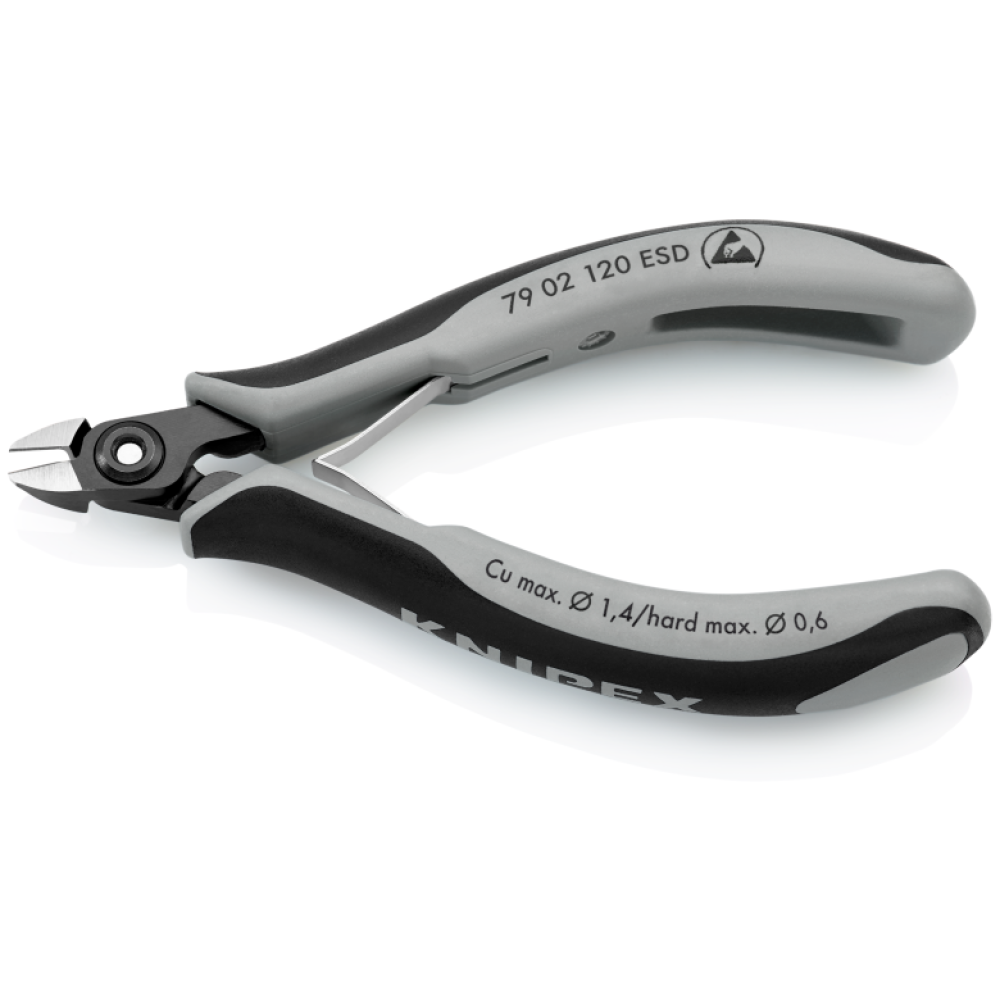 Прецизионные кусачки боковые Knipex ESD для электроники (антистатические), 120 мм (79 02 120 ESD)