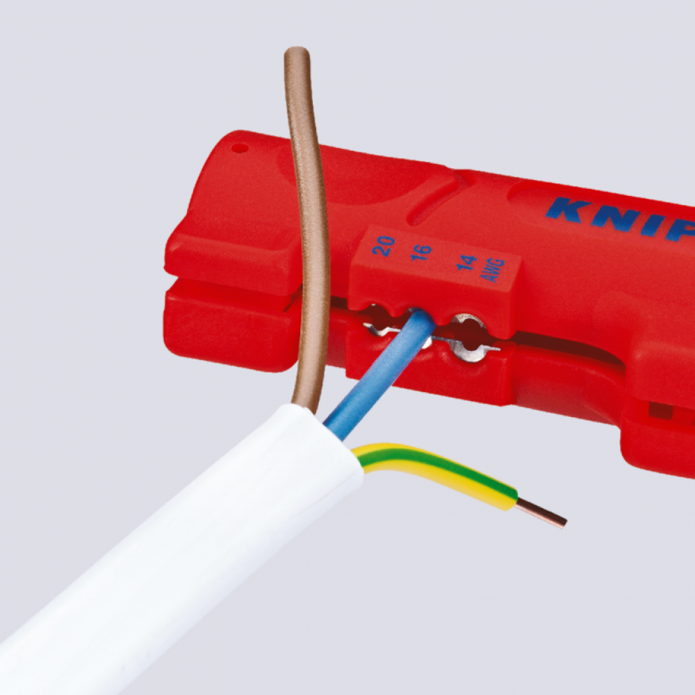 Інструмент для зняття оболонки Knipex з плоского та круглого кабелю (16 64 125 SB)