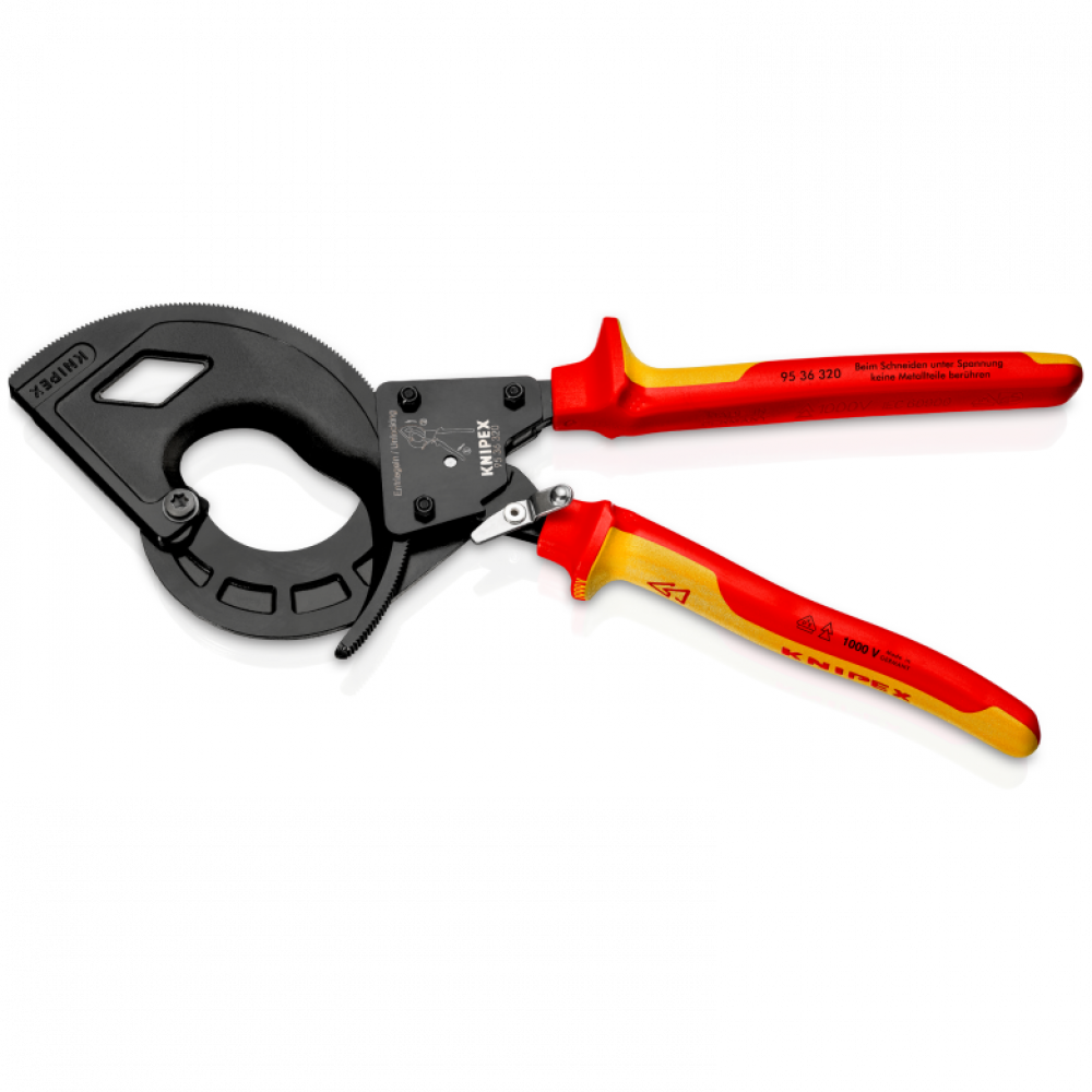 Ножницы для резки кабелей Knipex VDE (с рычажным механизмом), 320 мм (95 36 320)