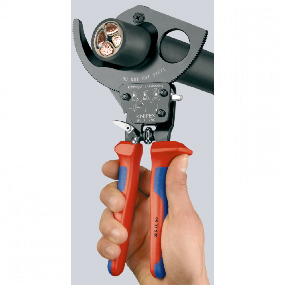 Ножницы для резки кабелей Knipex (с рычажным механизмом) Ø 52 мм / 380 мм² (95 31 280)