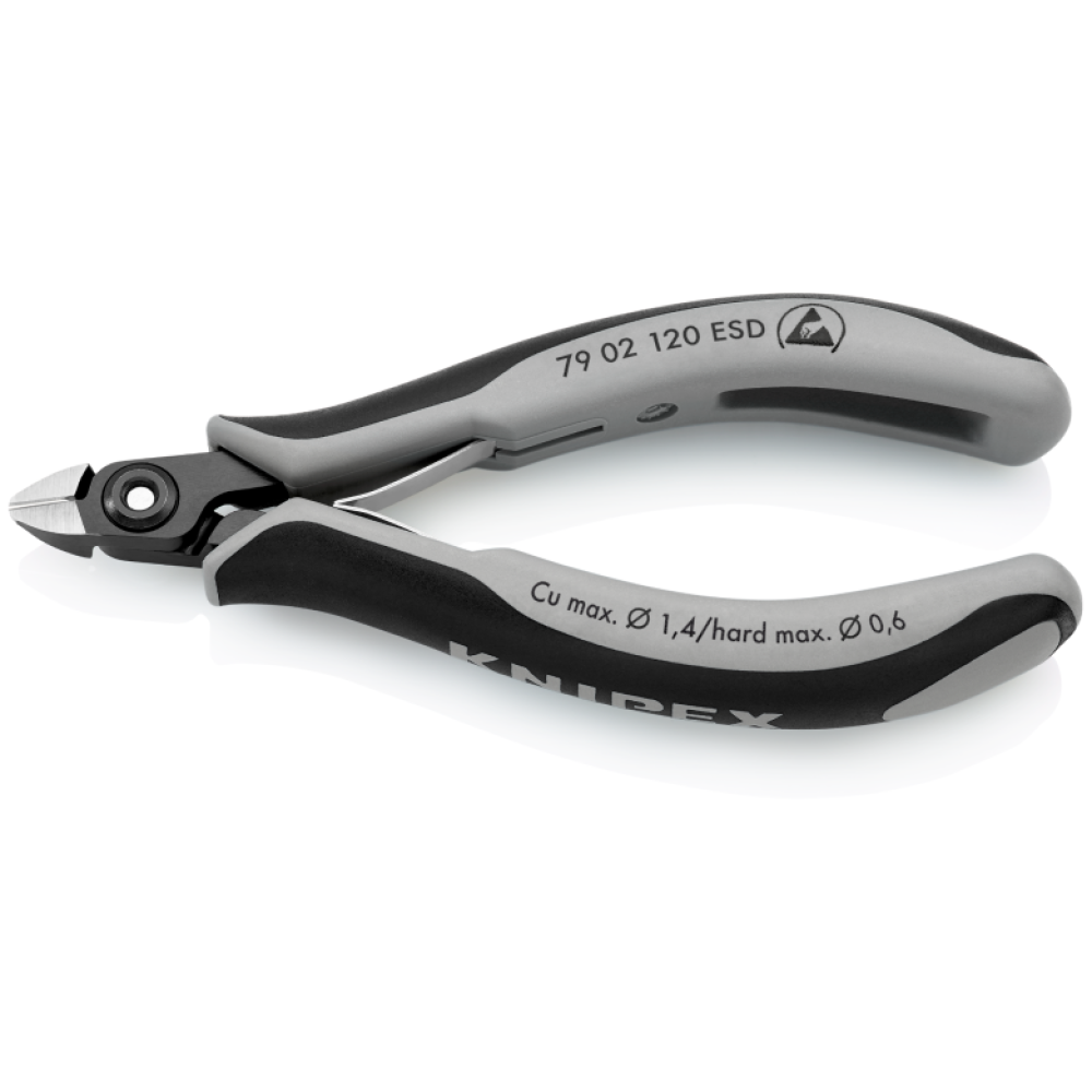 Прецизионные кусачки боковые Knipex ESD для электроники (антистатические), 120 мм (79 02 120 ESD)