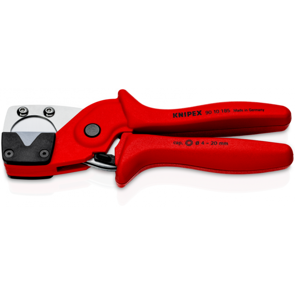 Труборіз-ножиці Knipex для багатошарових та пневматичних шлангів, Ø від 4 до 20 мм, пластикові (90 10 185)