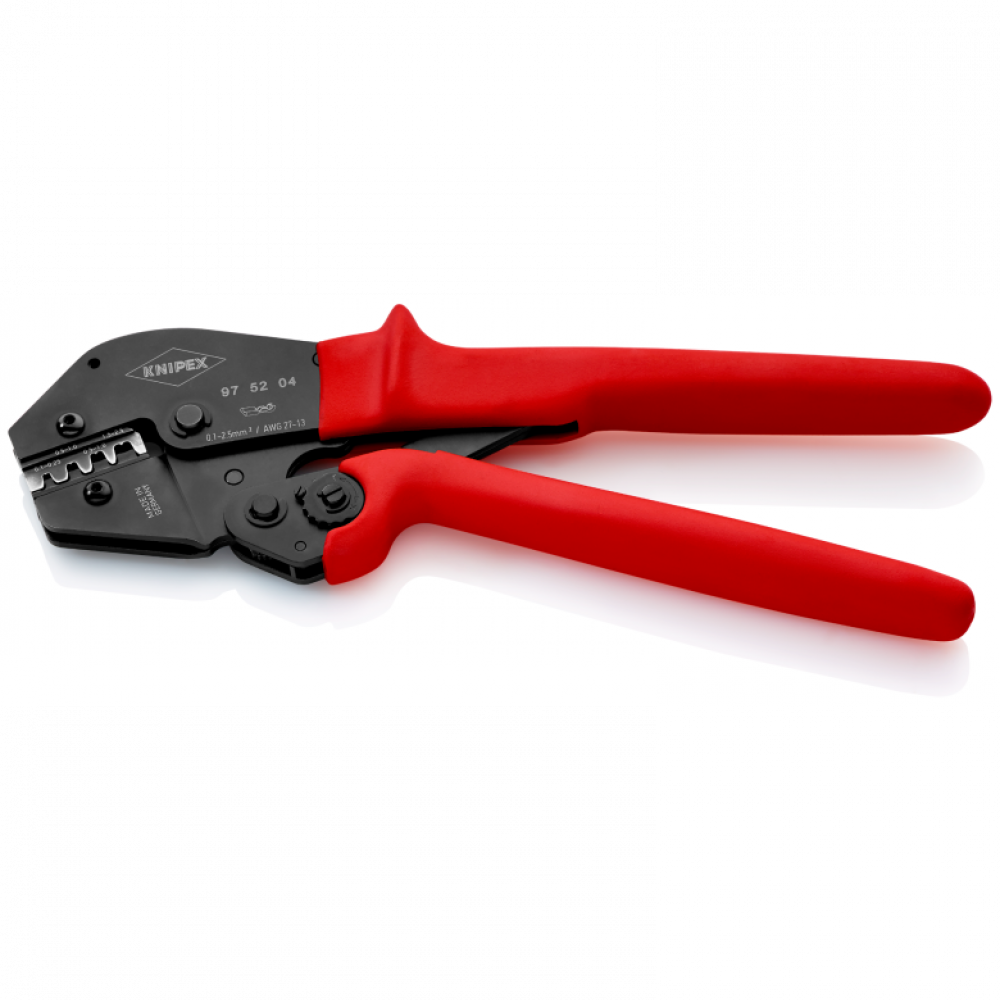 Клещи зажимные Knipex для опрессовки, 2,8 + 4,8 мм ширина штекеров (97 52 04)