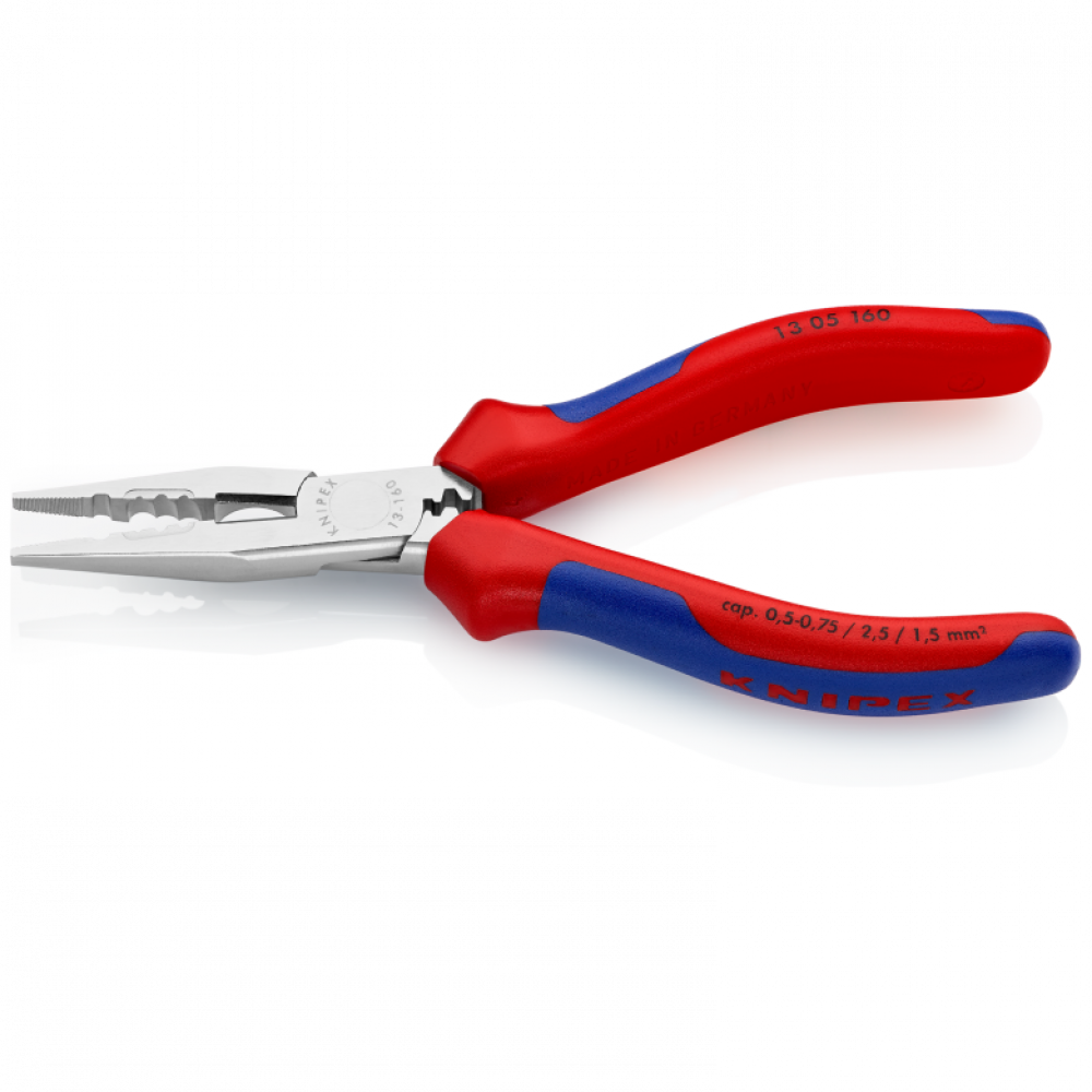 Плоскогубцы Knipex для монтажа проводов (хромированные), 160 мм (13 05 160)