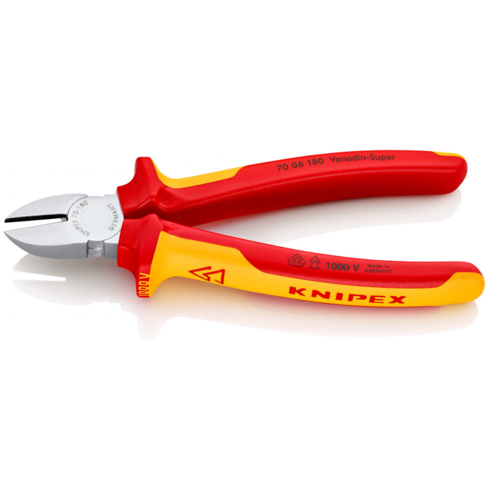 Кусачки бічні Knipex VDE (хромовані), 160 мм (70 06 160)