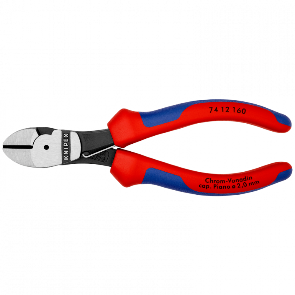 Кусачки бічні Knipex особливої потужності (фосфатовані), 160 мм (74 12 160)