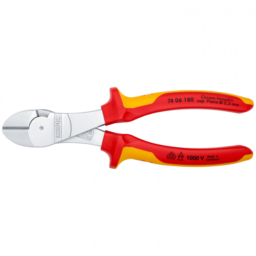 Кусачки бокові Knipex VDE особливої потужності, 180 мм (74 06 180)