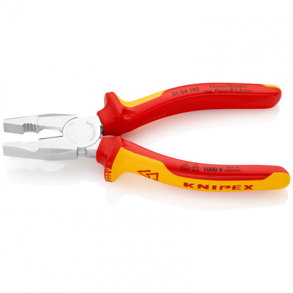 Плоскогубці Knipex VDE комбіновані, 190мм (01 06 190)