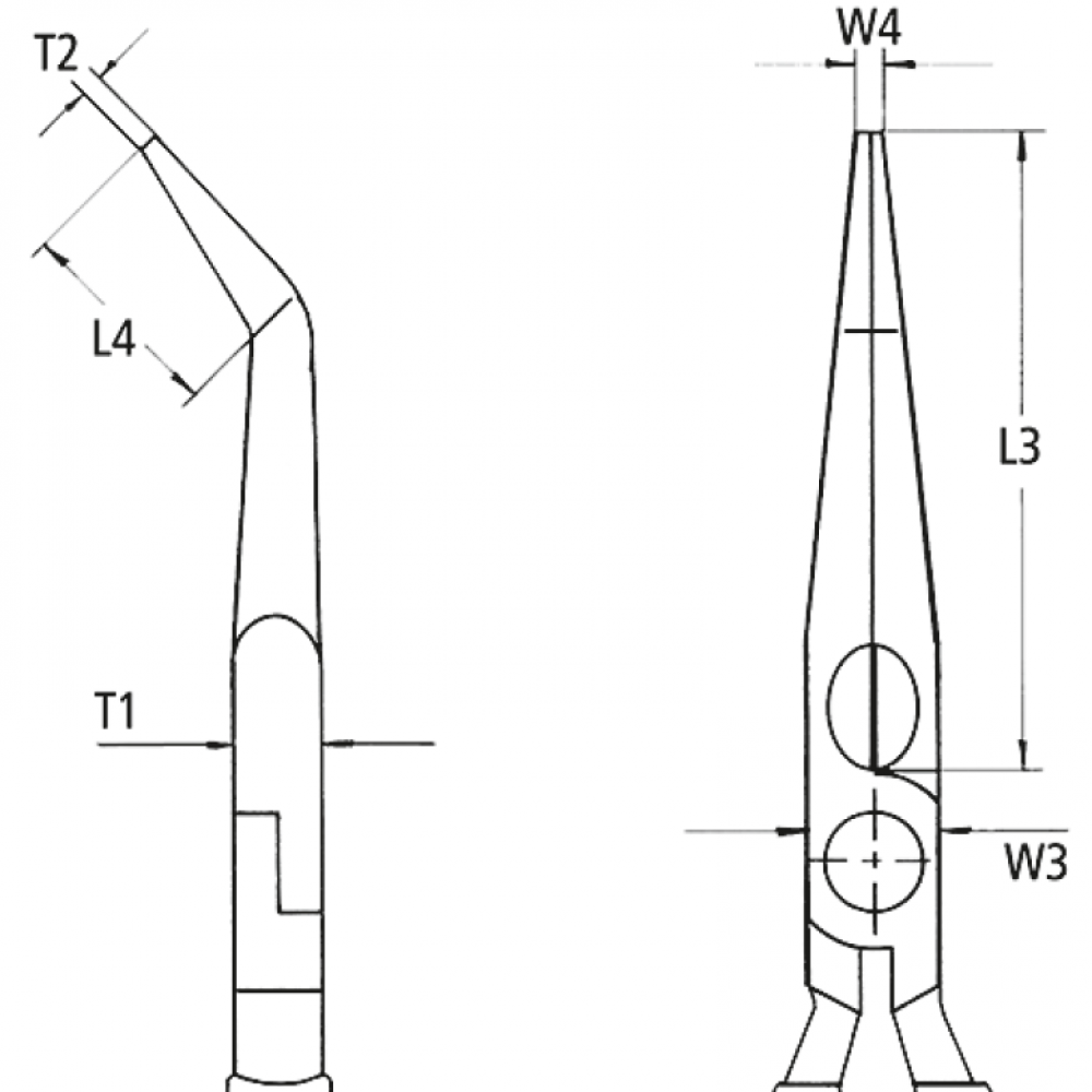 Плоскогубці захоплюючі Knipex (гострогубці), 160 мм (31 25 160)