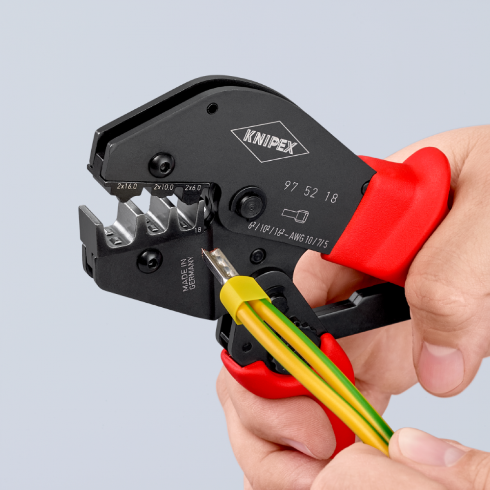 Пресс-клещи Knipex для опрессвки кабельных наконечников (0,25-6,0 мм²), L-250 мм (97 52 18)