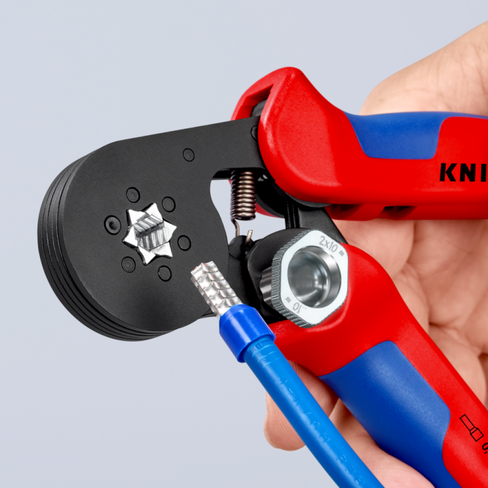 Самонастраивающийся инструмент для опрессовки контактных гильз Knipex (97 53 04)