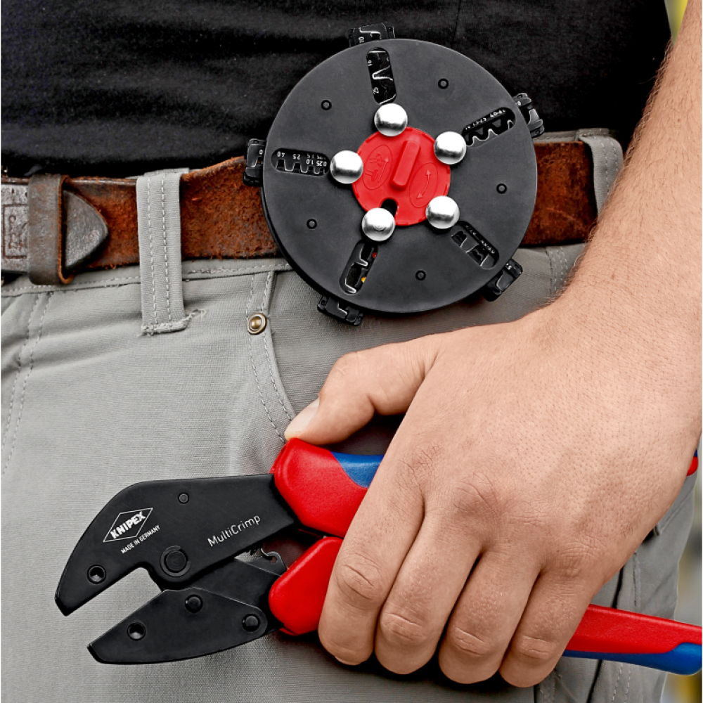 Клещи обжимные Knipex со сменными матрицами MultiCrimp® вороненые, 250 мм (97 33 01)