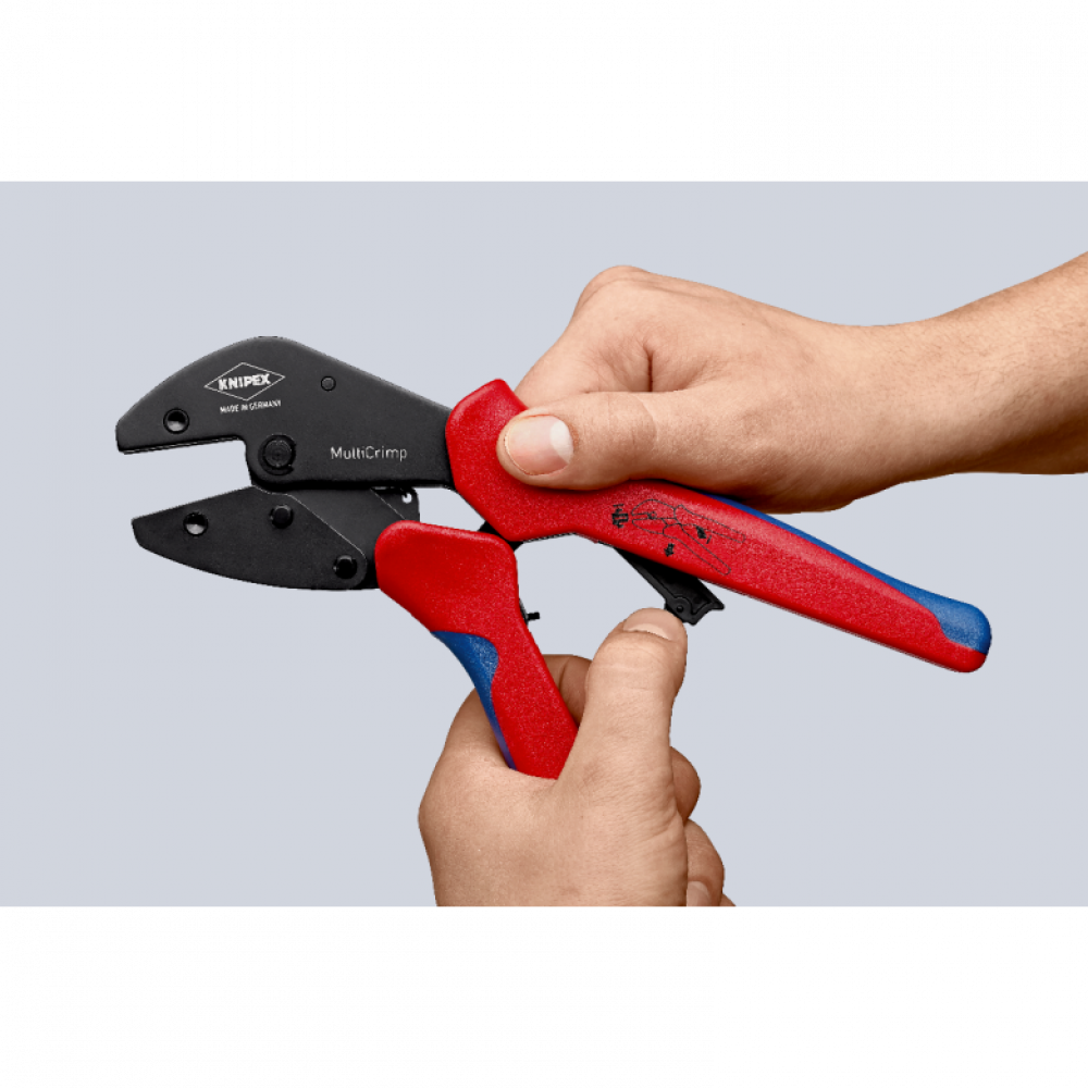 Клещи обжимные Knipex со сменными матрицами MultiCrimp® вороненые, 250 мм (97 33 01)