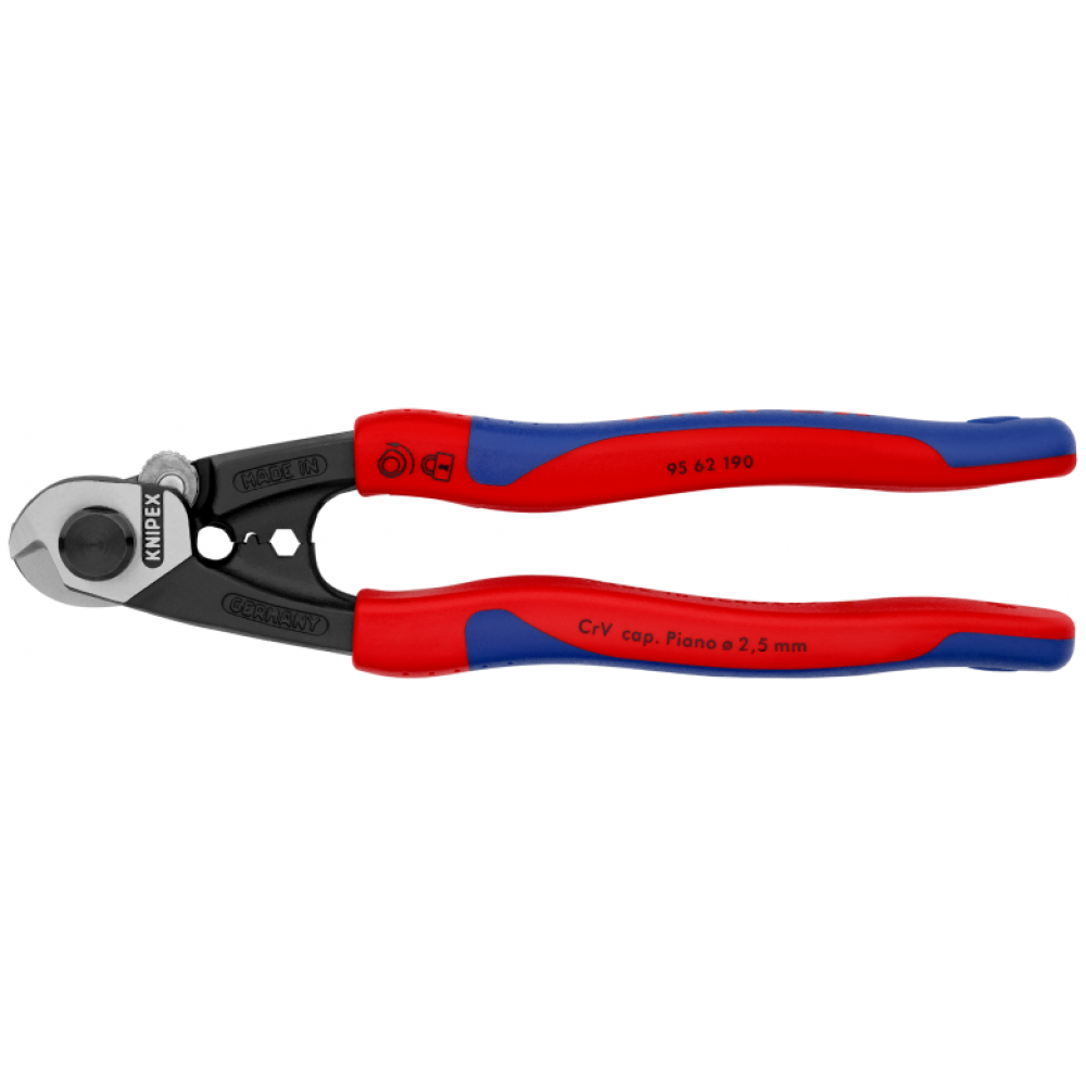 Ножиці для різання дротяних тросів Knipex, 190 мм (95 62 190)