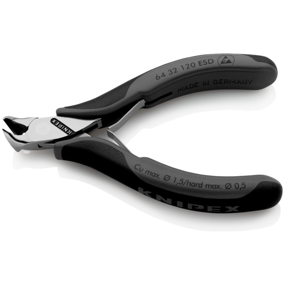 Кусачки торцевые Knipex ESD для электроники (антистатические), 120 мм (64 32 120 ESD)