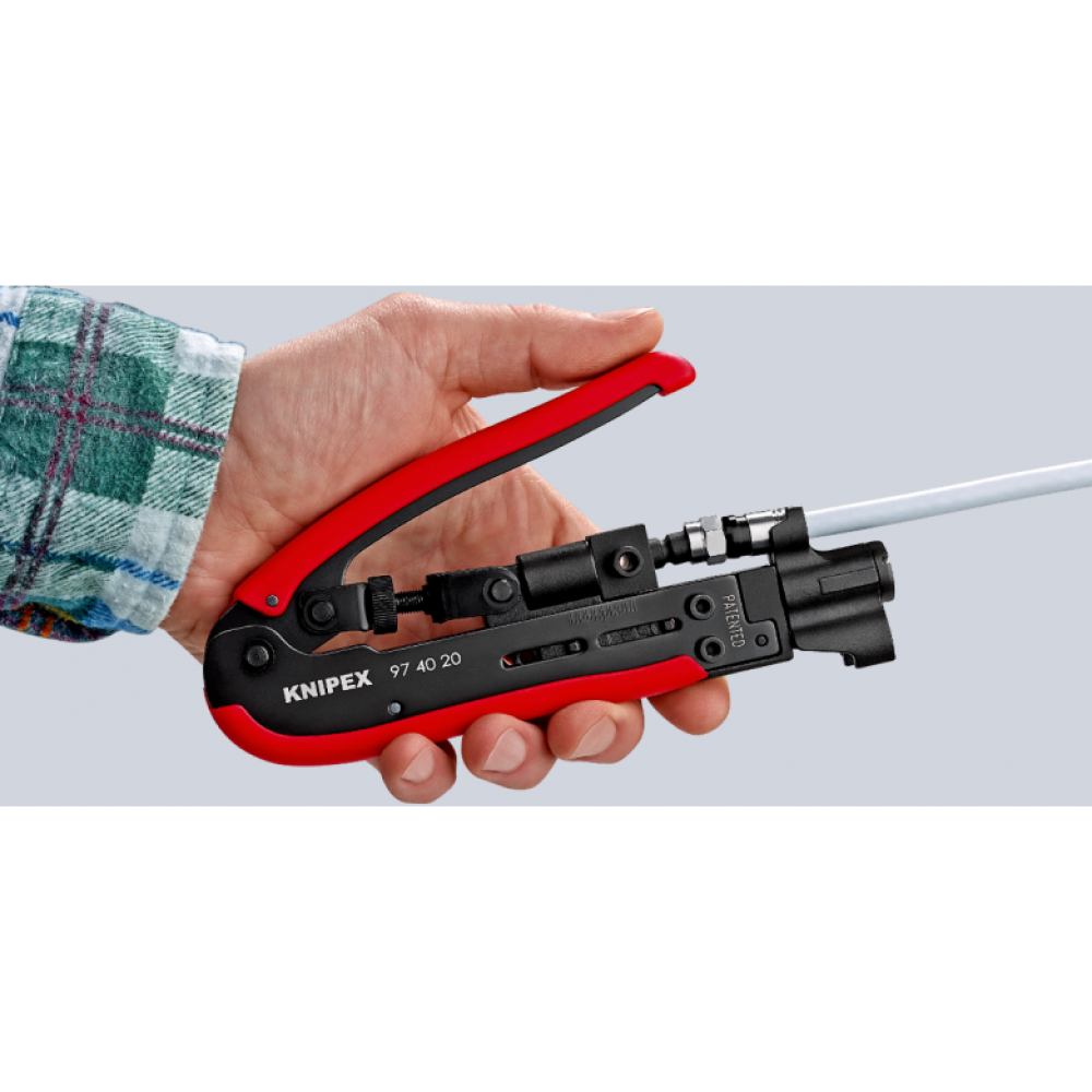 Компресійний інструмент Knipex для штекера на коаксіальний кабель (97 40 20 SB)