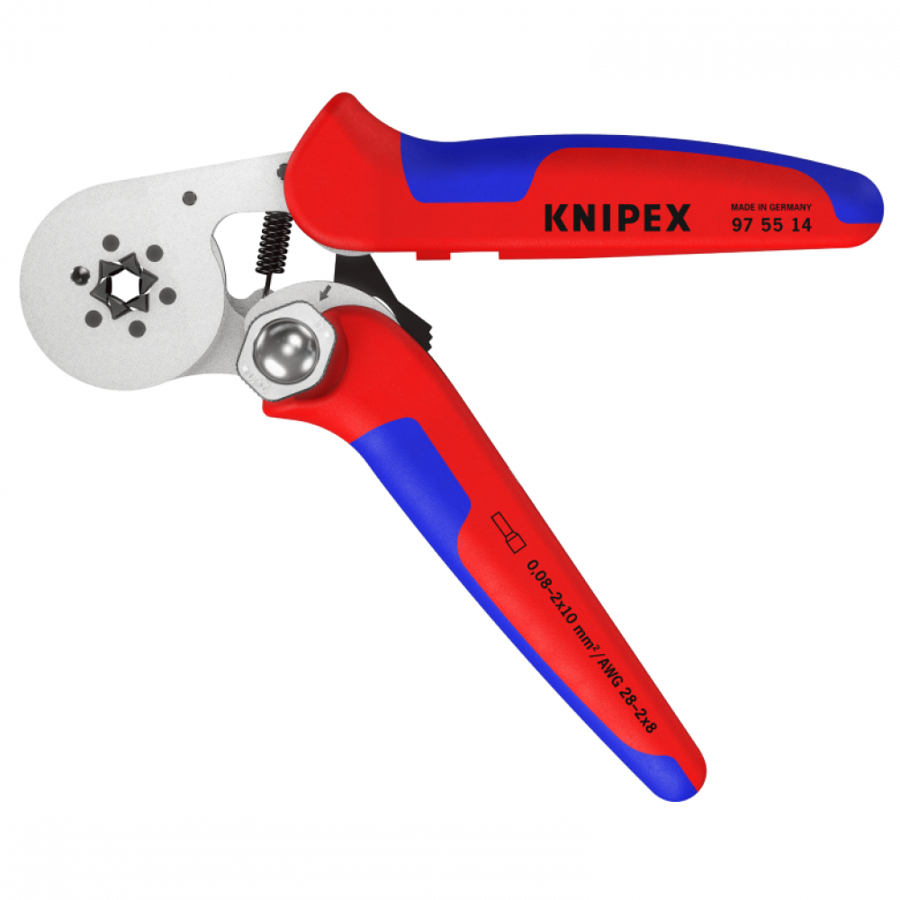 Інструмент для опресування контактних гільз Knipex, з автонастроюванням (97 55 14)