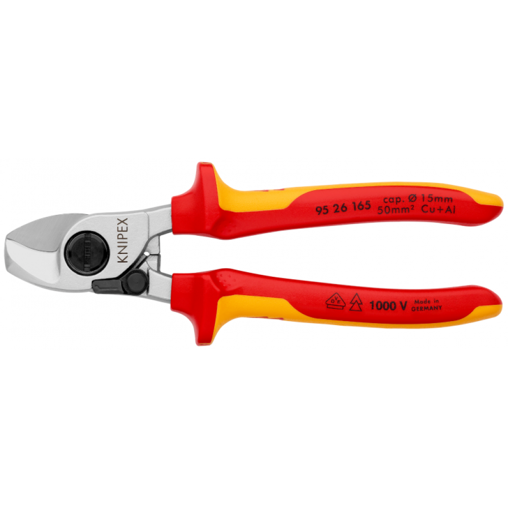 Ножиці для різання кабелів Knipex VDE, 165 мм (95 26 165)
