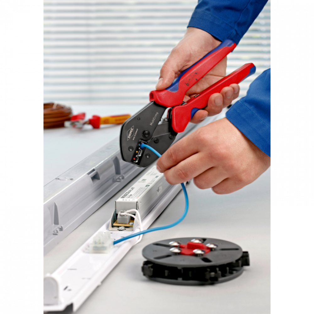 Клещи обжимные Knipex со сменными матрицами MultiCrimp® вороненые, 250 мм (97 33 01)