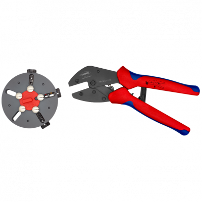Клещи обжимные Knipex со сменными матрицами MultiCrimp® вороненые, 250 мм (97 33 01)