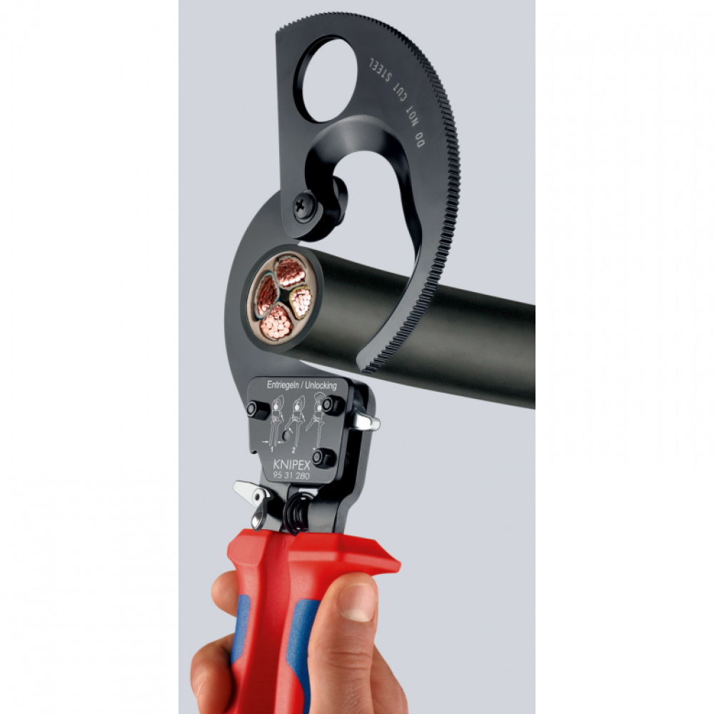 Ножницы для резки кабелей Knipex (с рычажным механизмом) Ø 52 мм / 380 мм² (95 31 280)