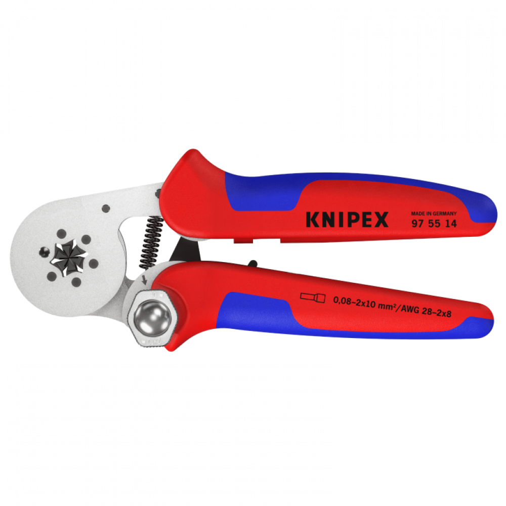 Інструмент для опресування контактних гільз Knipex, з автонастроюванням (97 55 14)